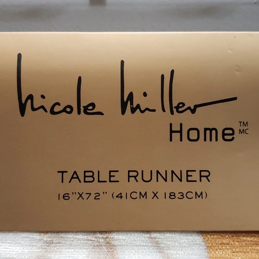 Nicole Miller Home NWT Golden Crushed Velveteen Autumn Table Runner